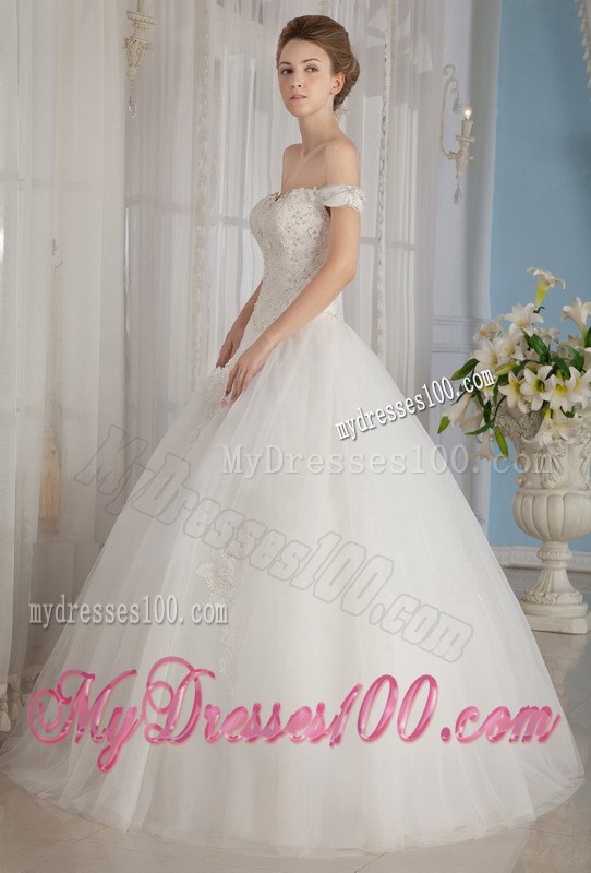 Fashionable Ball Gown Off The Shoulder Beaded Wedding Gowns