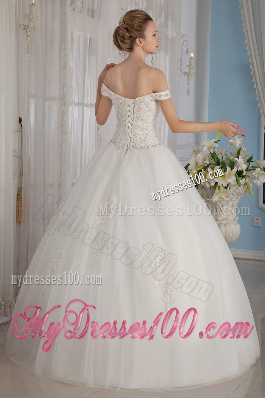 Fashionable Ball Gown Off The Shoulder Beaded Wedding Gowns