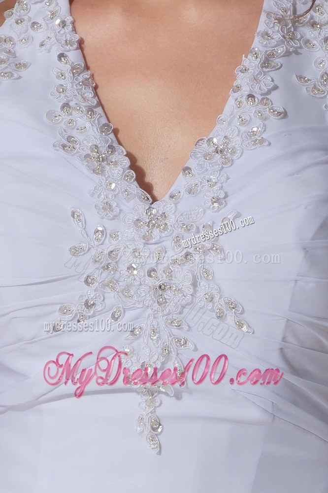 Elegant Wedding Dress Column / Sheath Halter Beading Court Train