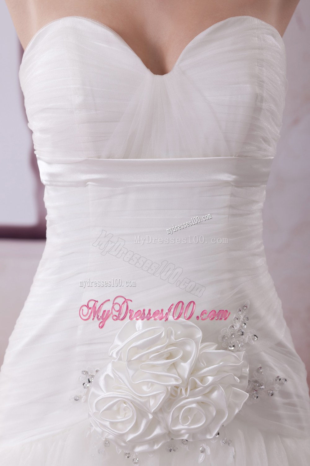 Hand Made Flower Court Train 2013 Sweetheart Wedding Dresses