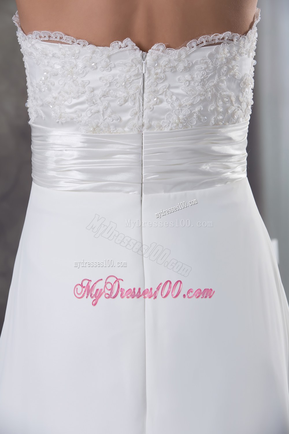 Lace Wedding Dress With Sweetheart A-line Brush Train