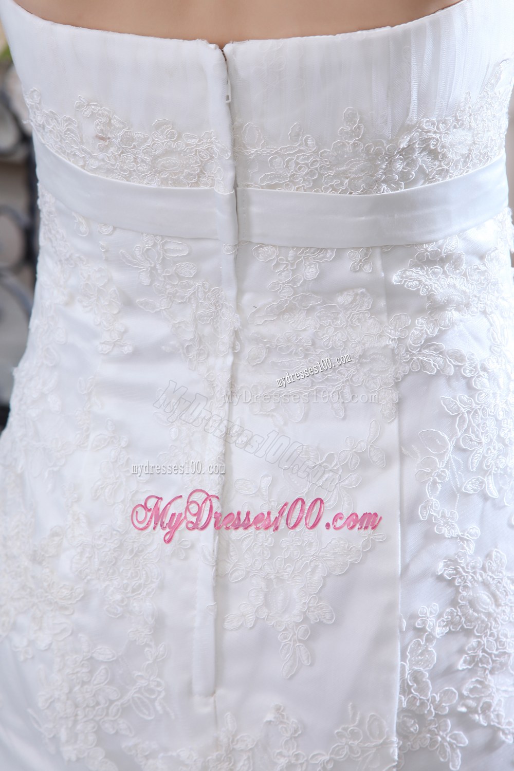 Mermaid Strapless Beaded Wedding Dresses Court Train Lace