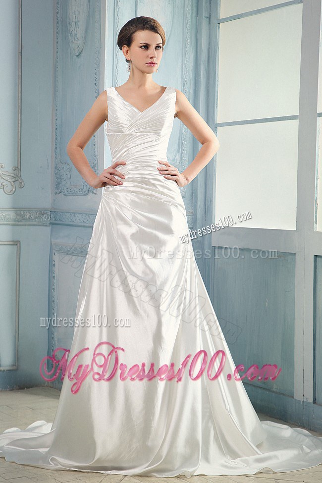 Red Empire One Shoulder Chiffon Brush Train Prom Dress With Beading