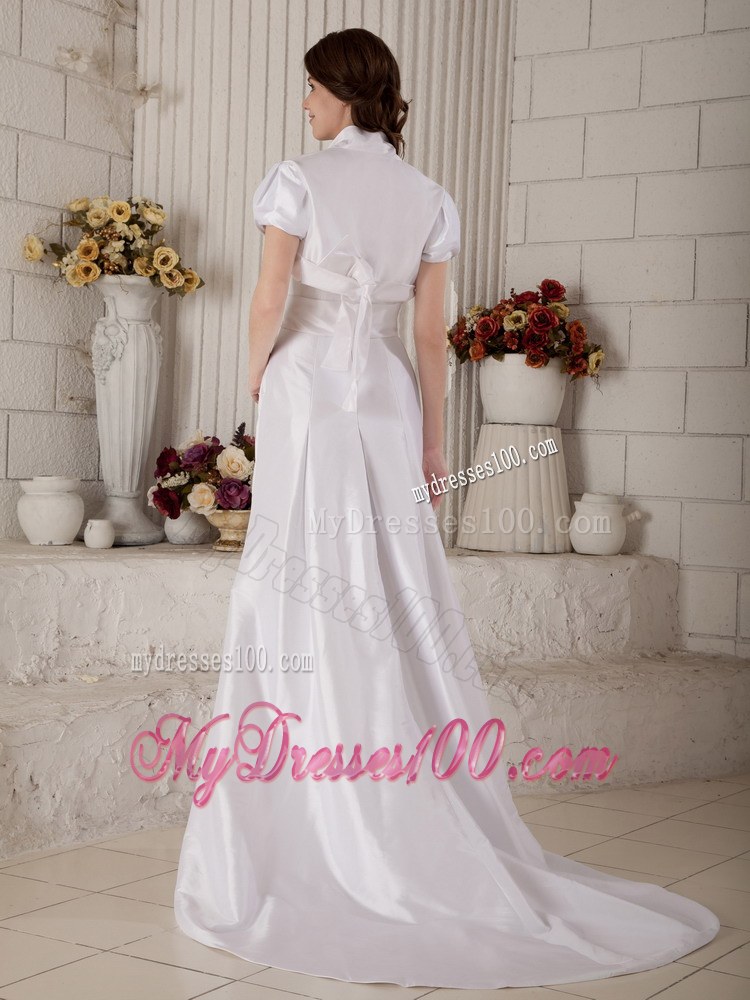 Modest Strapless Court Train Discount Wedding Dresses on Sale