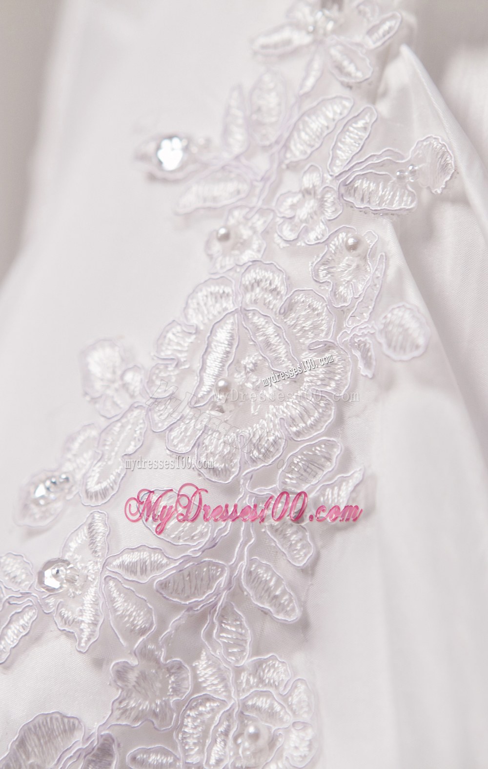 Modest Strapless Court Train Appliques 2013 Wedding Dresses