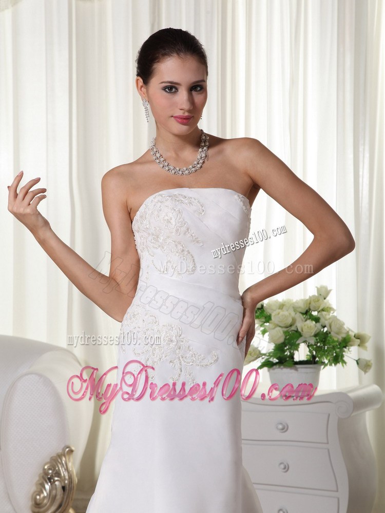 Modest Mermaid Brush Train Appliques Wedding Dress for New Style