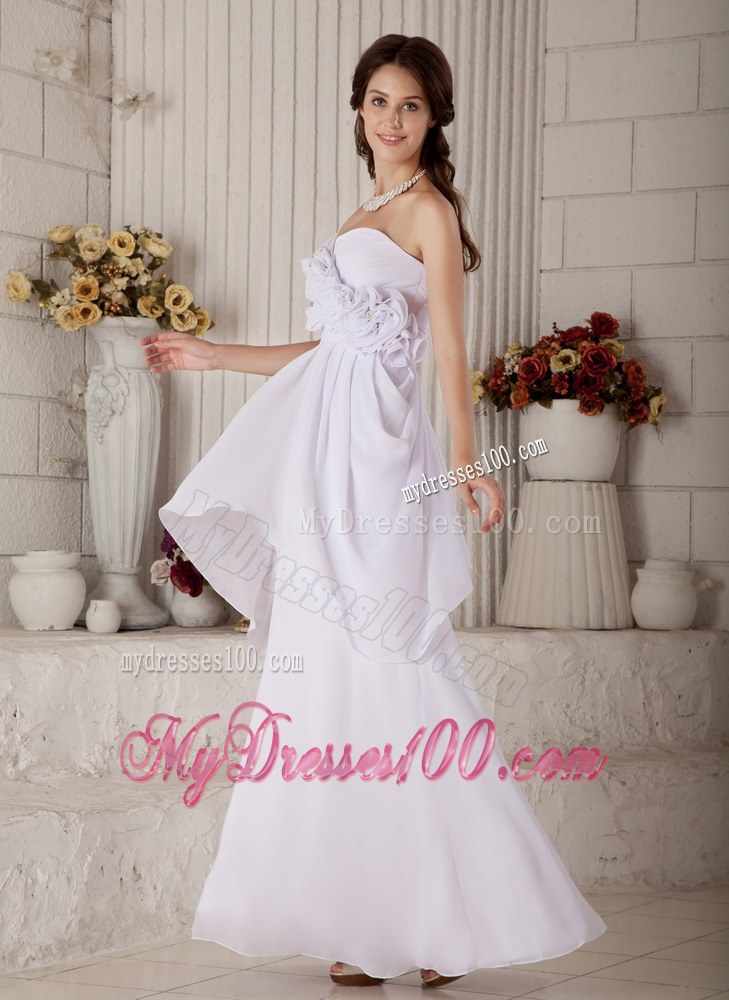 New Empire Sweetheart Wedding Dress with Hand Made Flowers