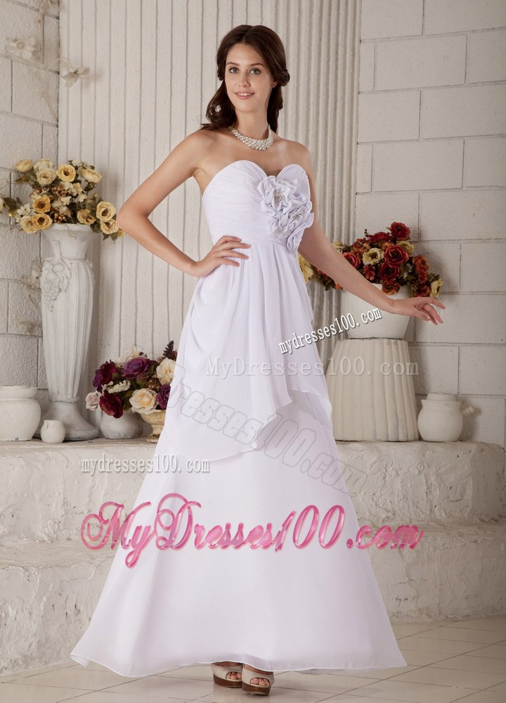 New Empire Sweetheart Wedding Dress with Hand Made Flowers
