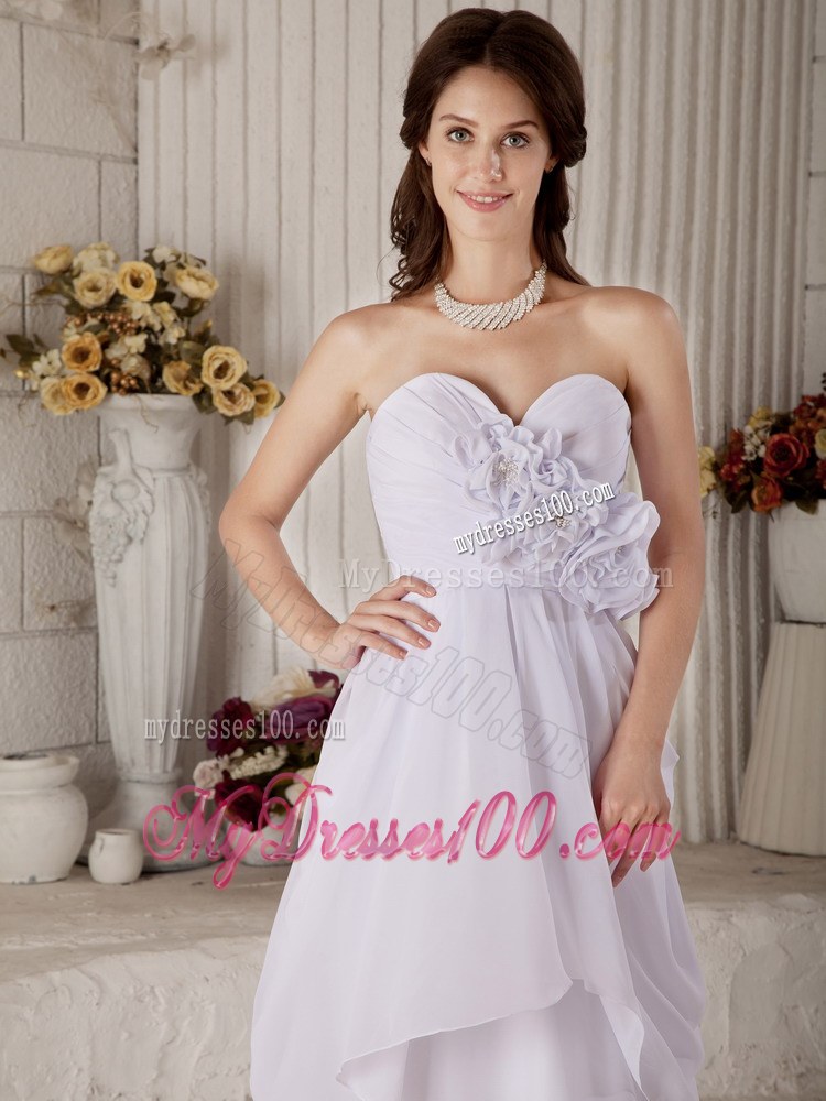New Empire Sweetheart Wedding Dress with Hand Made Flowers