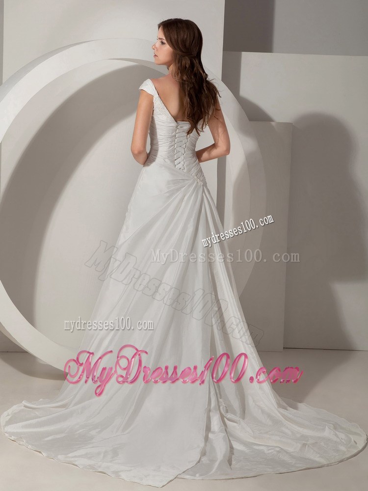 Popular Princess Straps Chapel Train Beading Pretty Wedding Dresses