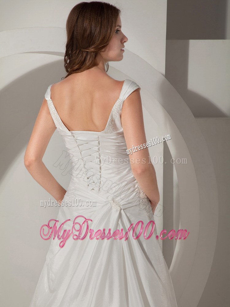 Popular Princess Straps Chapel Train Beading Pretty Wedding Dresses