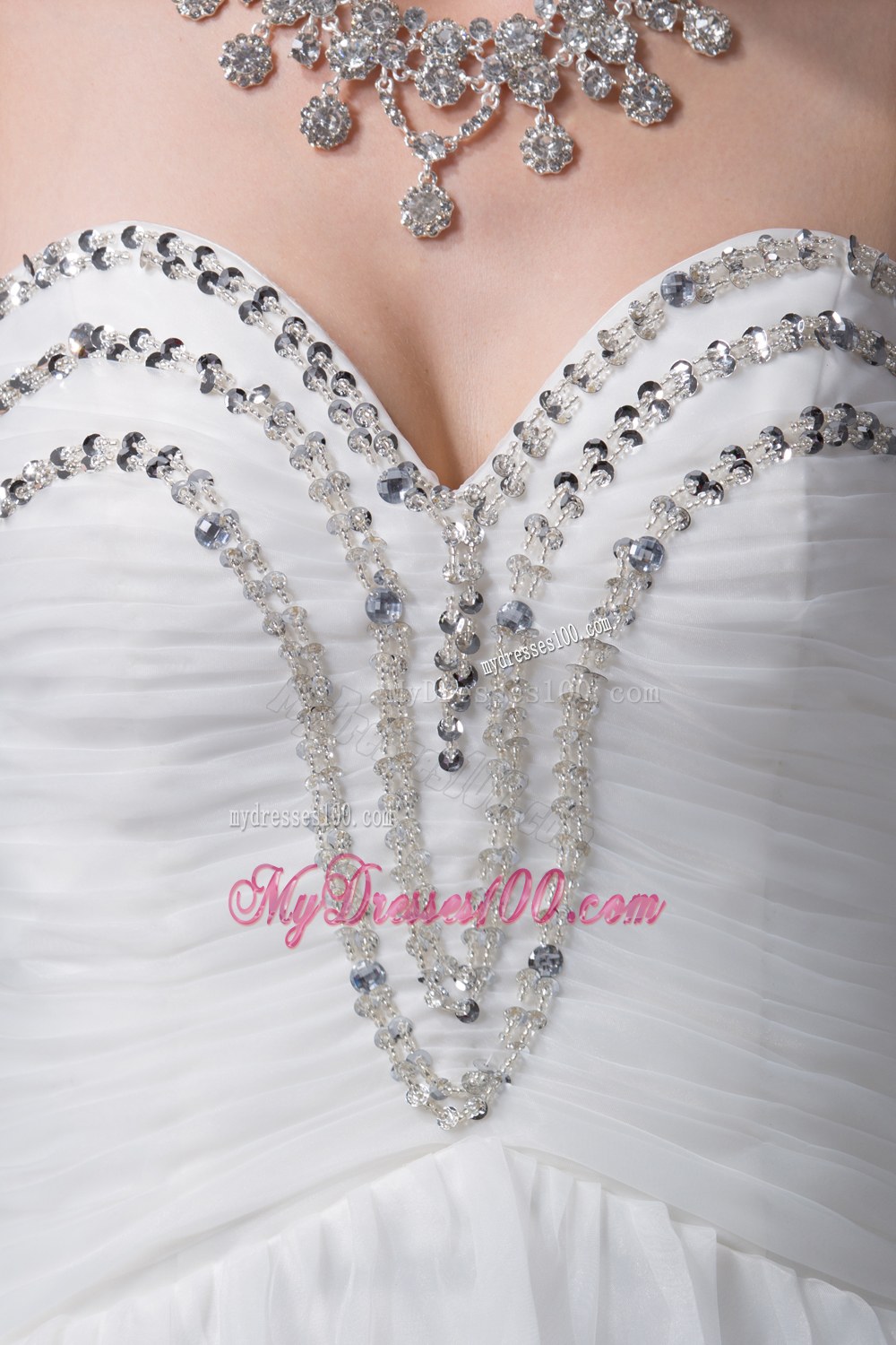 Ruching Beading Sweetheart A-line Wedding Dress