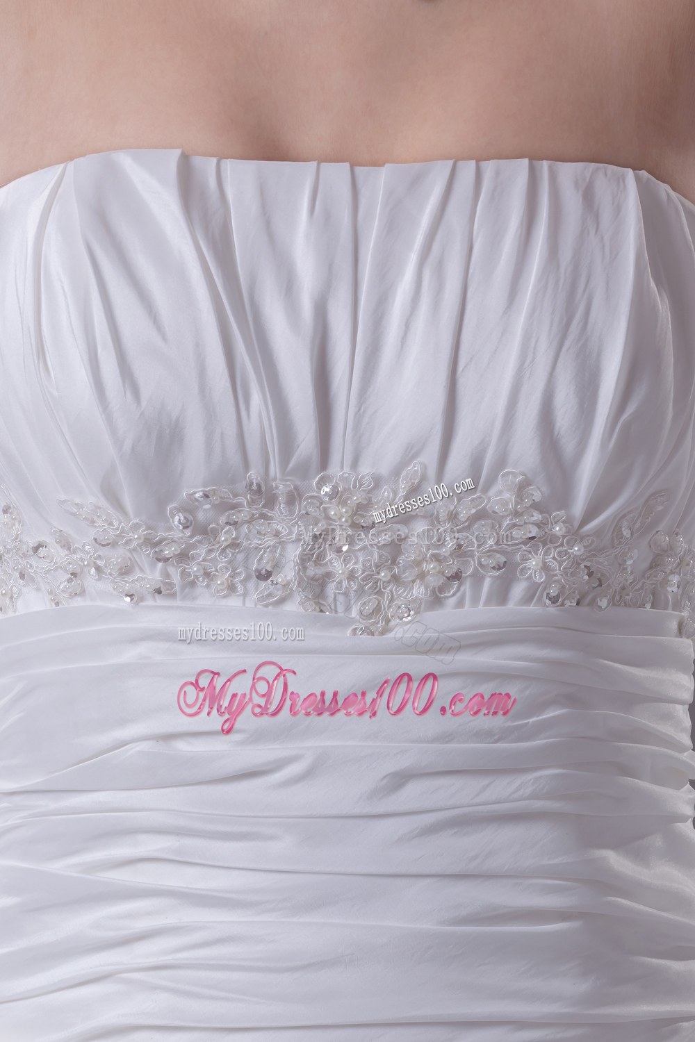 Ruffled Layers Strapless Chapel Train Princess Wedding Dress