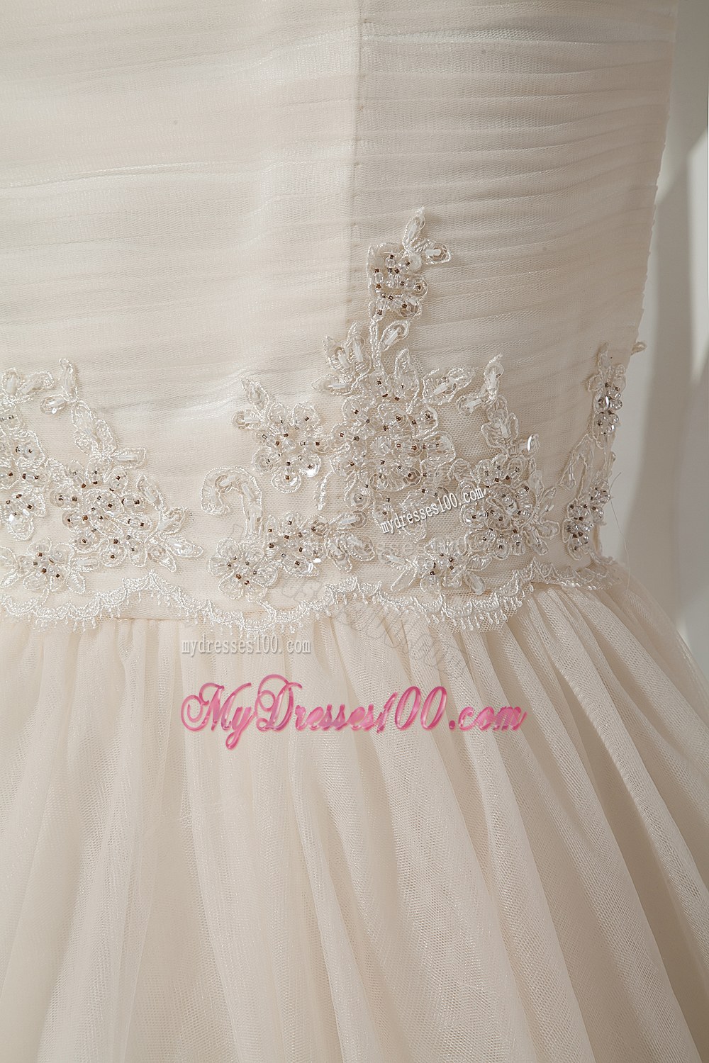 Sexy Mermaid Halter Brush Train Tulle Appliques Wedding Dress