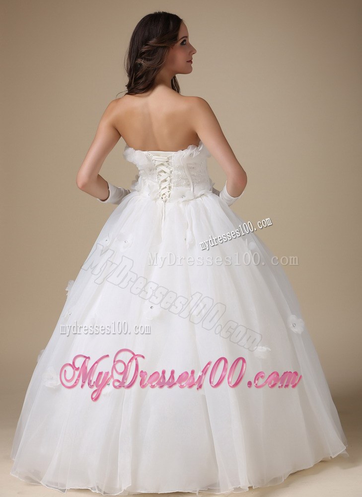 Simple Strapless Floor-length Appliques Bridal Gowns for Cheap On Sale