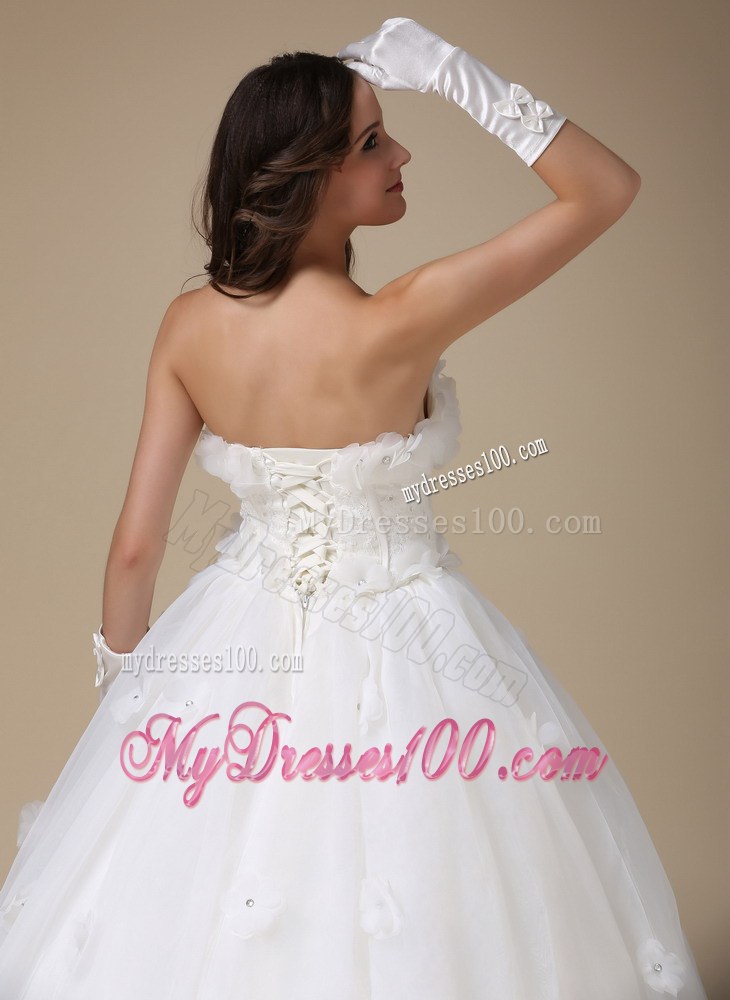 Simple Strapless Floor-length Appliques Bridal Gowns for Cheap On Sale