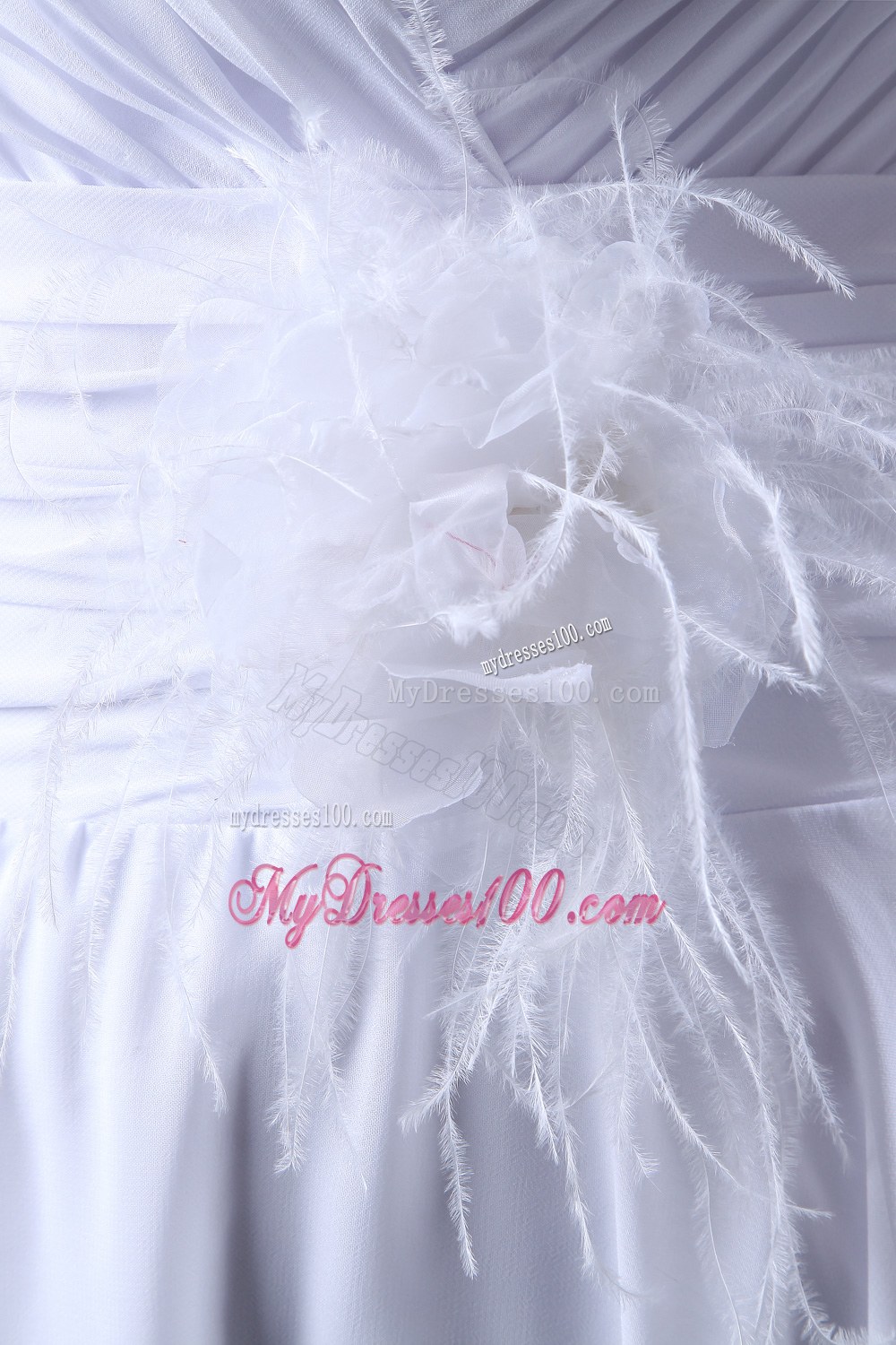 Empire Spaghetti Straps Court Train Wedding Gown with Ruches