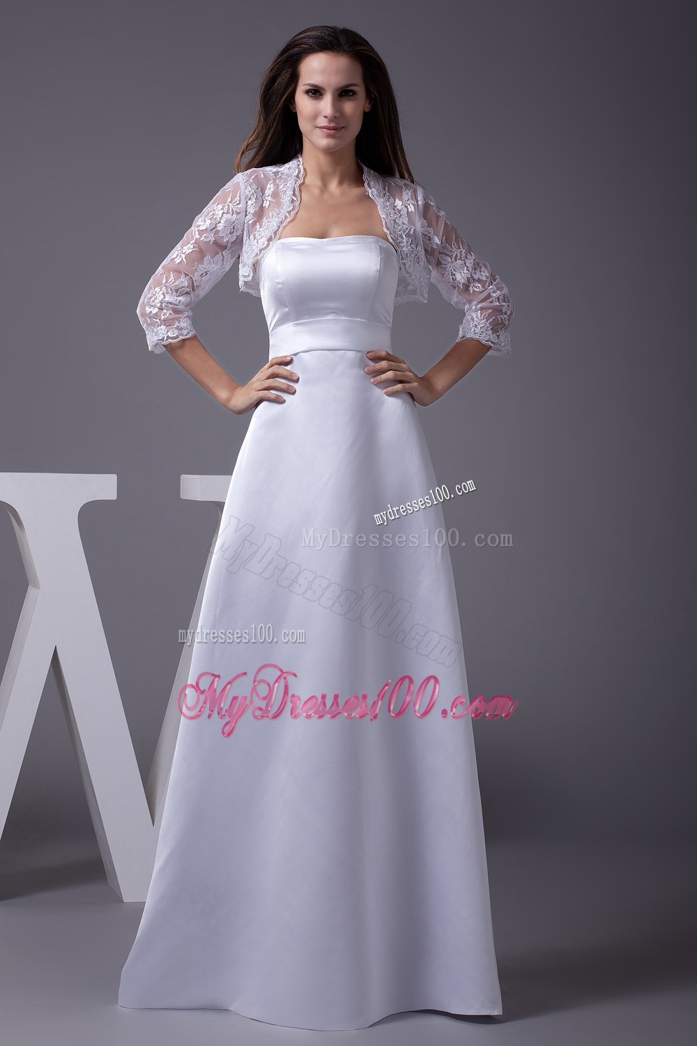 Simple Strapless Floor-length Low Price Wedding Dresses On Sale
