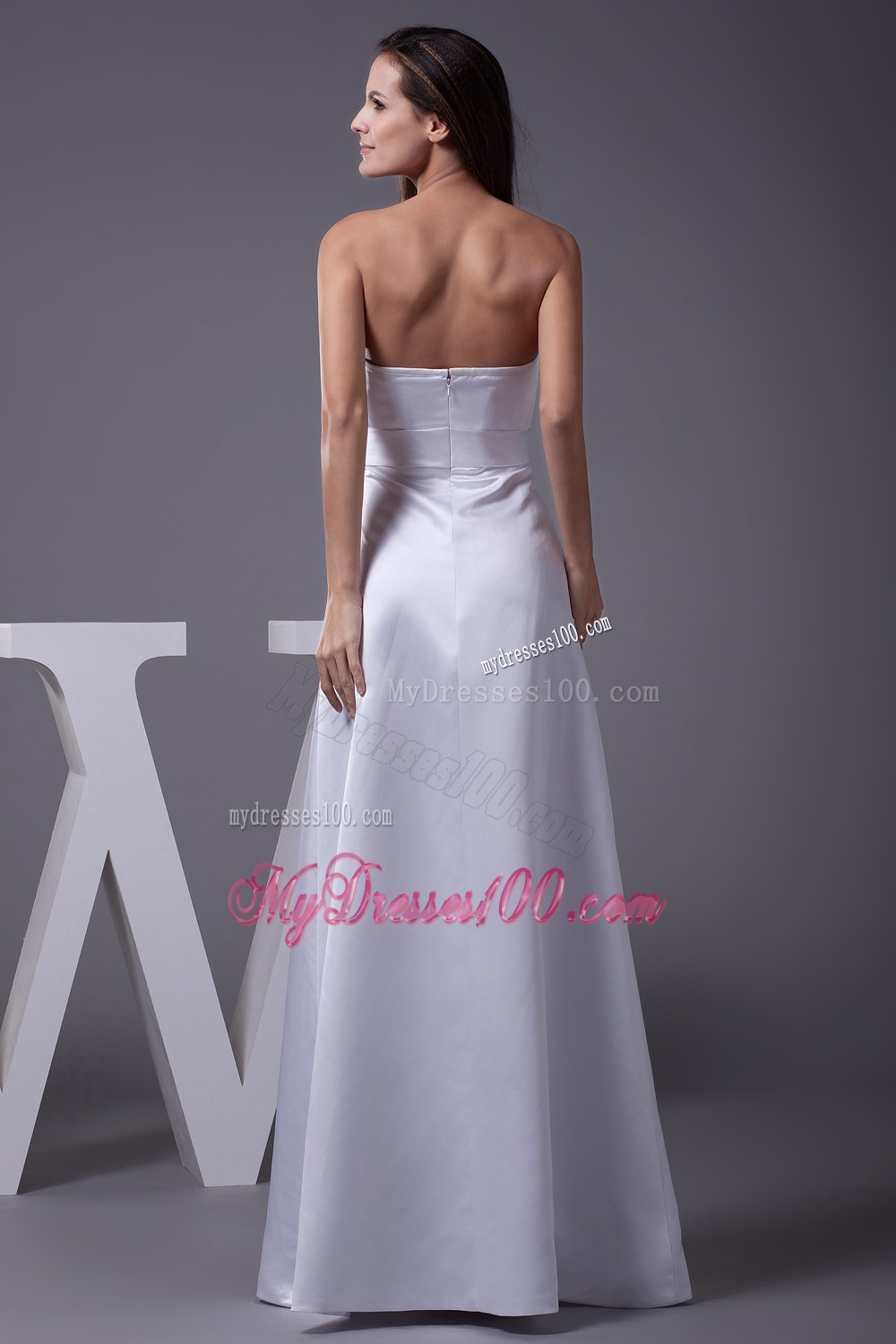 Simple Strapless Floor-length Low Price Wedding Dresses On Sale