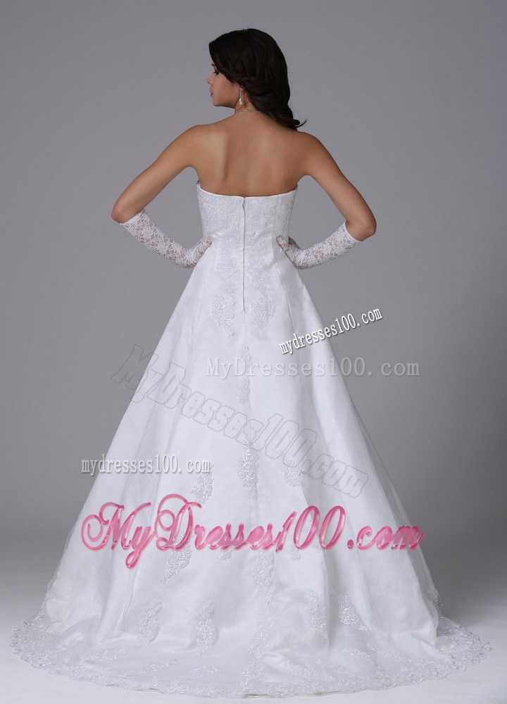 Pretty Floor-length Strapless New Arrival Wedding Dresses with Lace