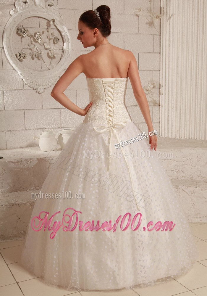 Strapless Appliques Ball Gown Special Tulle Wedding Gowns for Discount