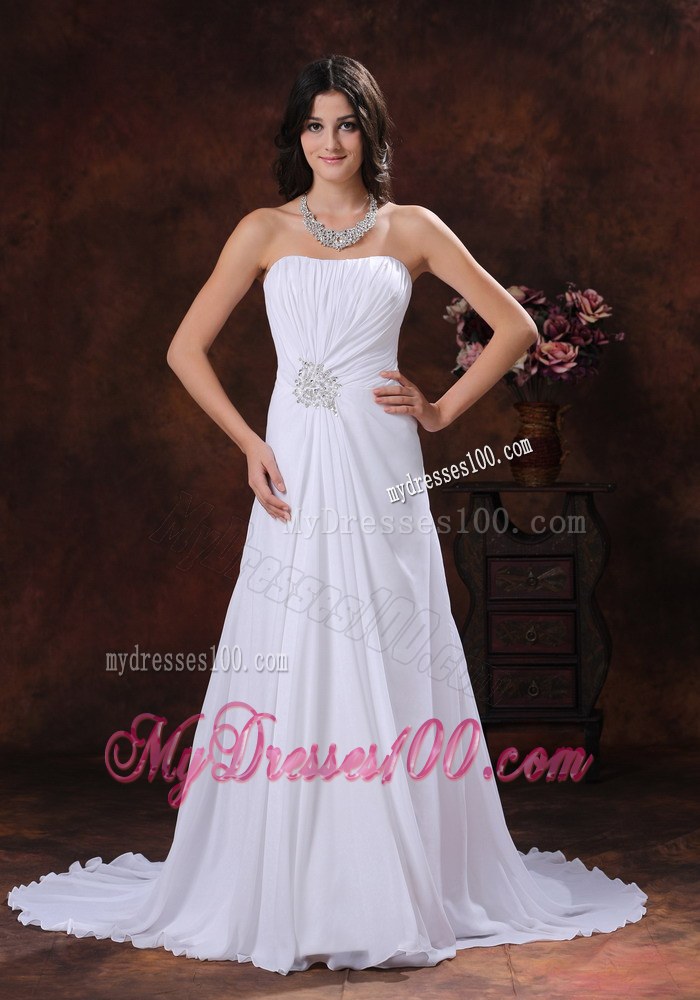 Pretty Beaded Decorate Sweetheart Beach Wedding Dresses On Sale