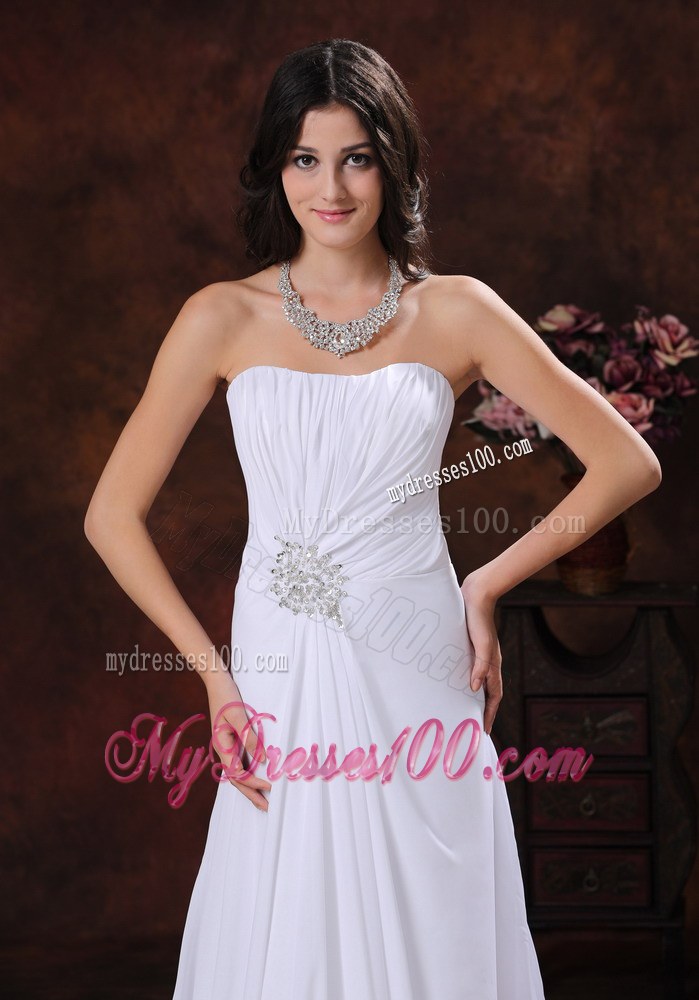 Pretty Beaded Decorate Sweetheart Beach Wedding Dresses On Sale