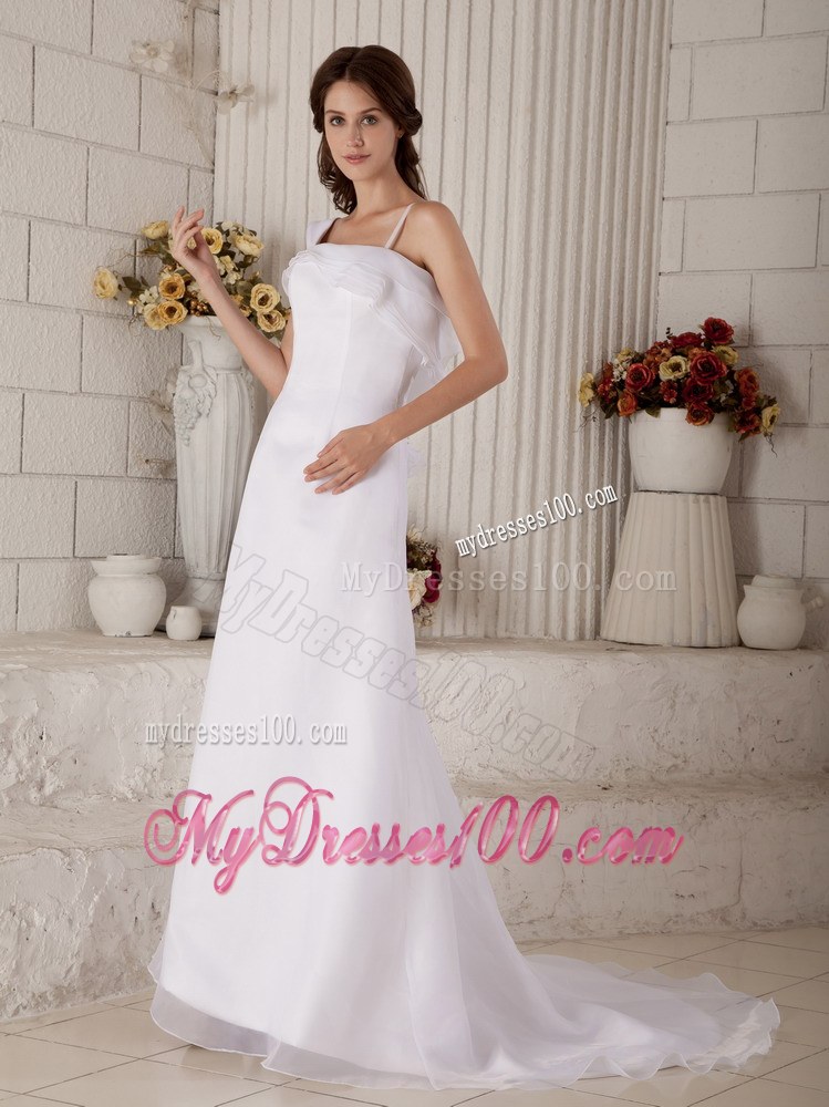 Sweet Princess Spaghetti Straps Court Train Elegant Wedding Dresses