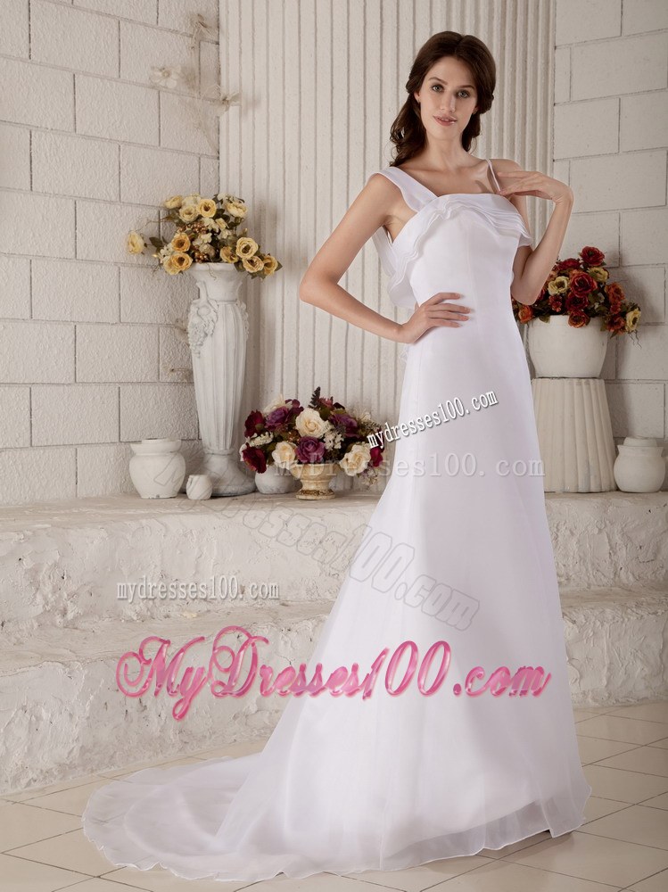 Sweet Princess Spaghetti Straps Court Train Elegant Wedding Dresses