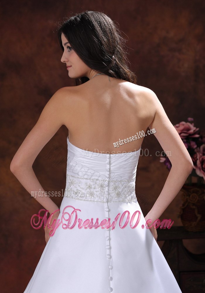 Modest Sweetheart Wedding Dresses With Beaded Decorate Waist