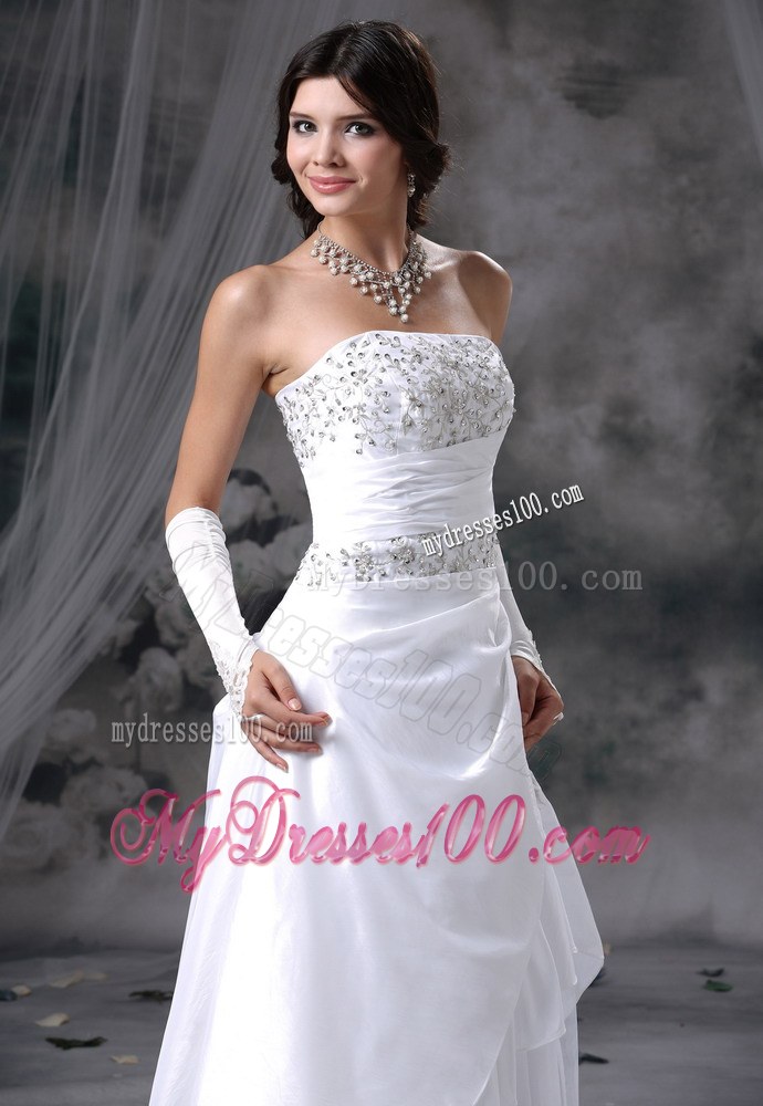 Appliques with Beading Decorate Up Bodice Cheap Bridal Dresses