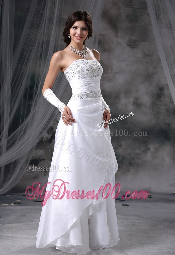 Appliques with Beading Decorate Up Bodice Cheap Bridal Dresses