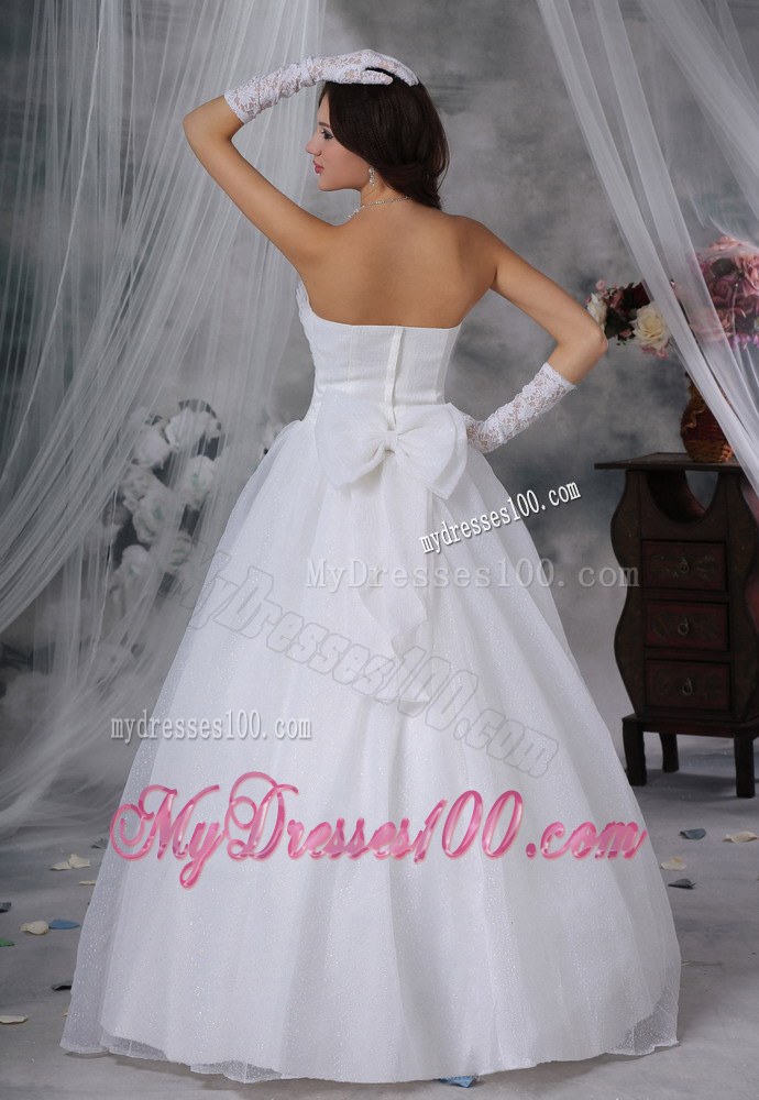 Beaded Decorate Bust Ball Gown Cheap Wedding Dress Floor-length