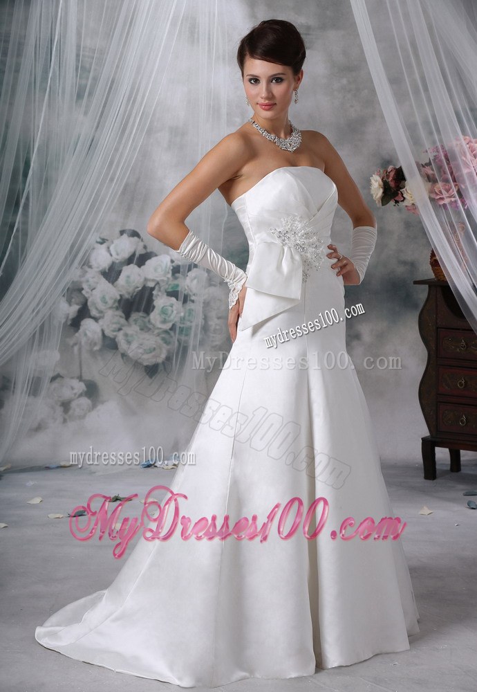 Appliques with Beading Brush Train 2013 Bridal Dresses On Sale
