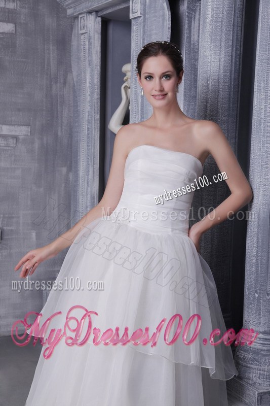 White Princess Strapless Chapel Train 2013 Bridal Gowns