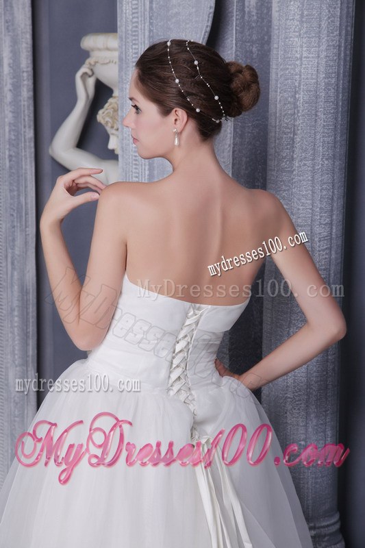 White Princess Strapless Chapel Train 2013 Bridal Gowns