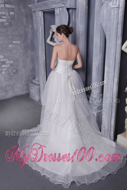 White Princess Strapless Chapel Train 2013 Bridal Gowns