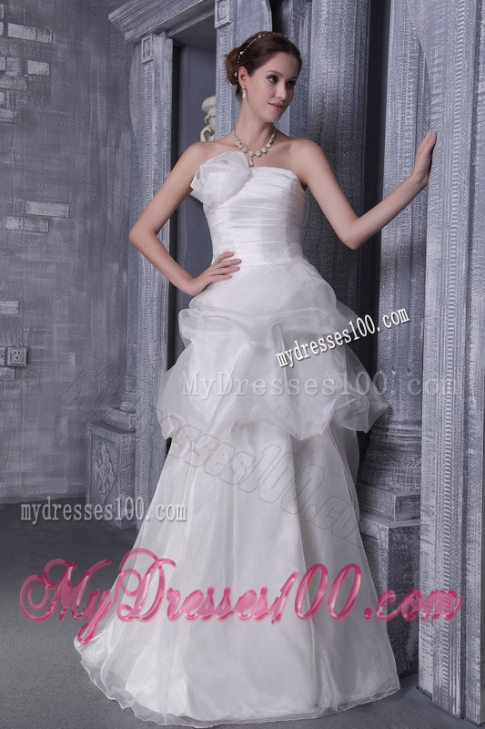 White Princess Strapless Floor-length 2013 Wedding Dresses