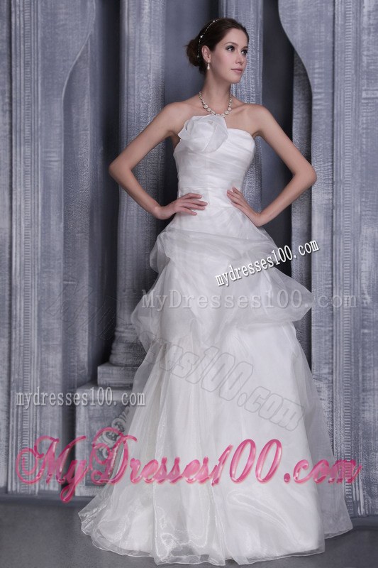 White Princess Strapless Floor-length 2013 Wedding Dresses