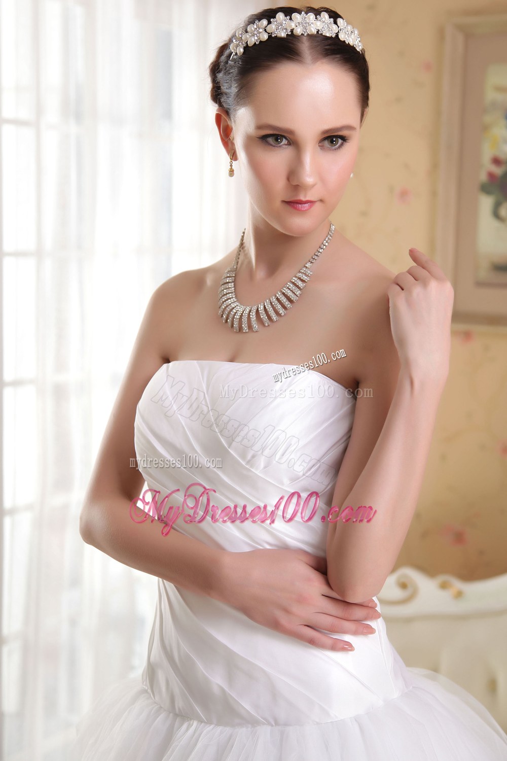 White Princess Strapless Floor-length 2013 Wedding Gowns