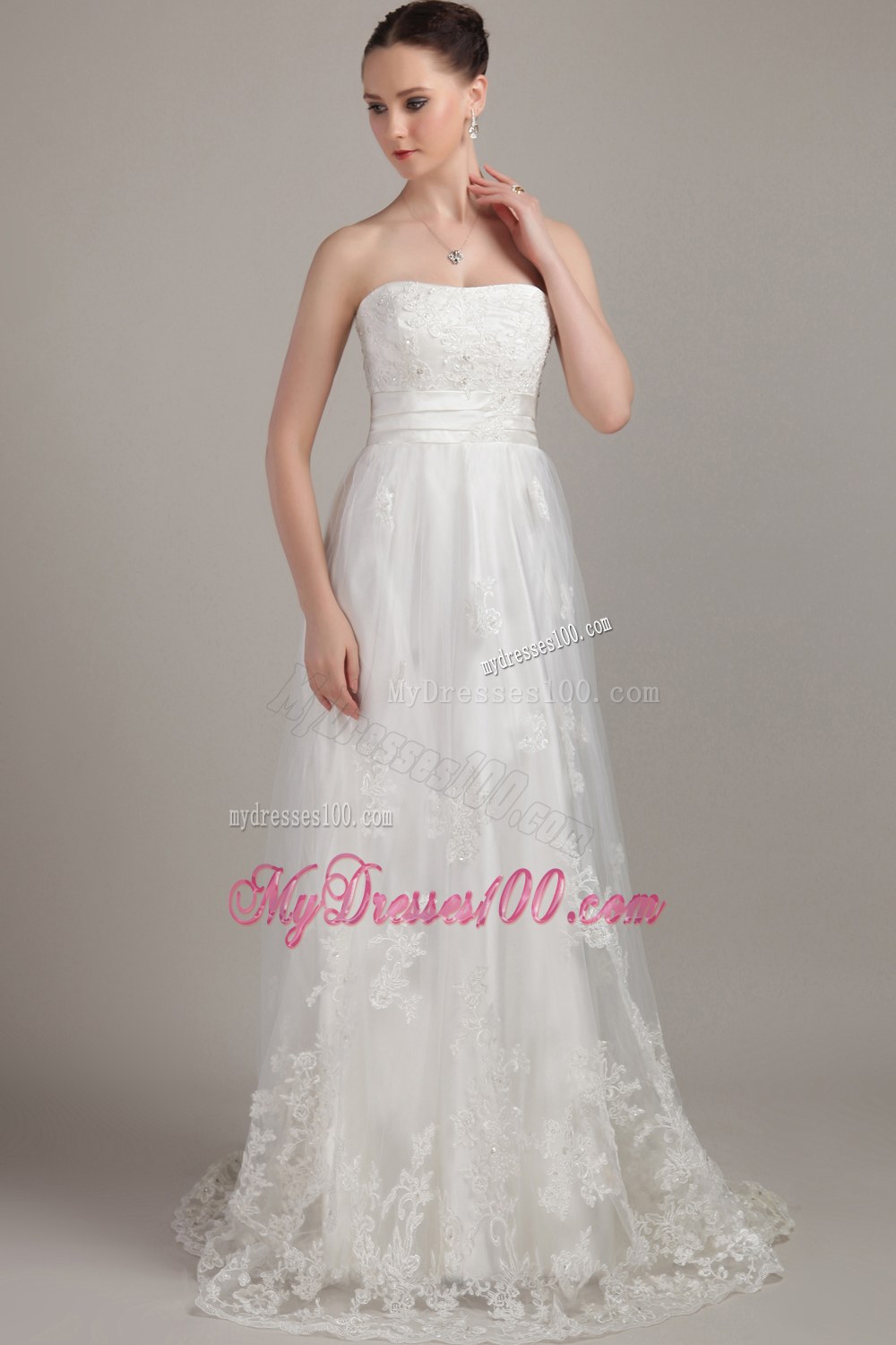 Navy Blue Sweetheart Beaded Brush Train Prom Dress with Short Sleeves