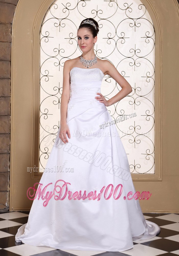 Sequined Decorate Bust White Elegant Wedding Dresses For 2013
