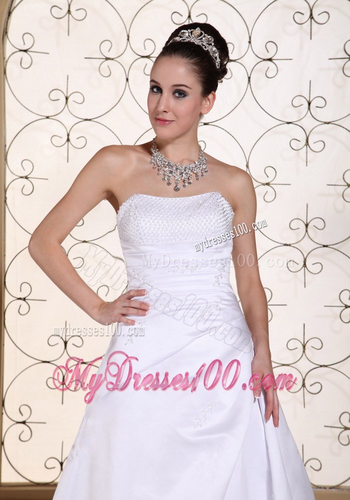 Sequined Decorate Bust White Elegant Wedding Dresses For 2013