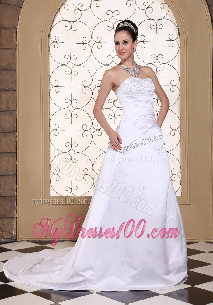 Sequined Decorate Bust White Elegant Wedding Dresses For 2013