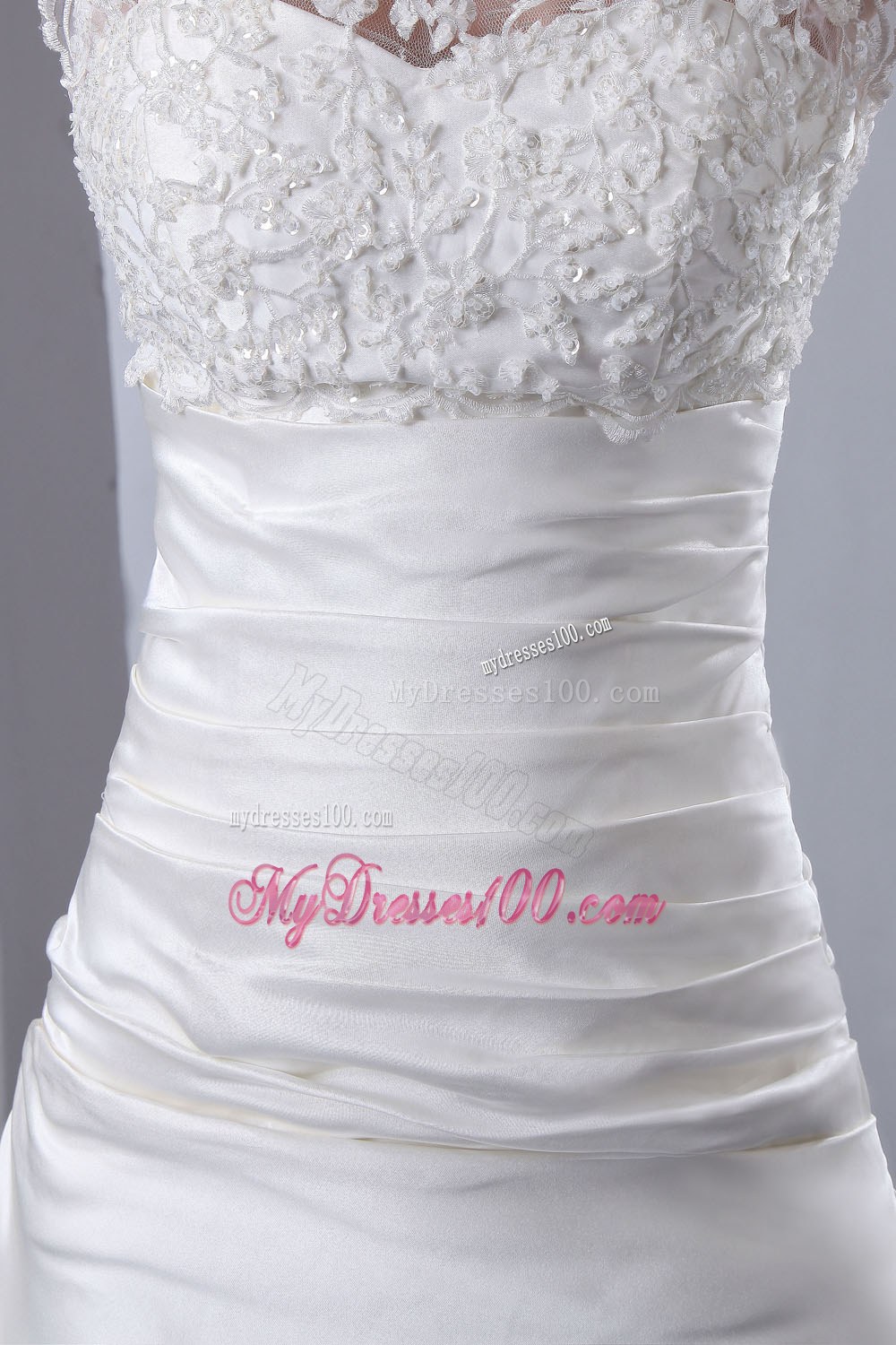 Elegant High-neck Court Train 2013 Wedding Dresses for Custom Made
