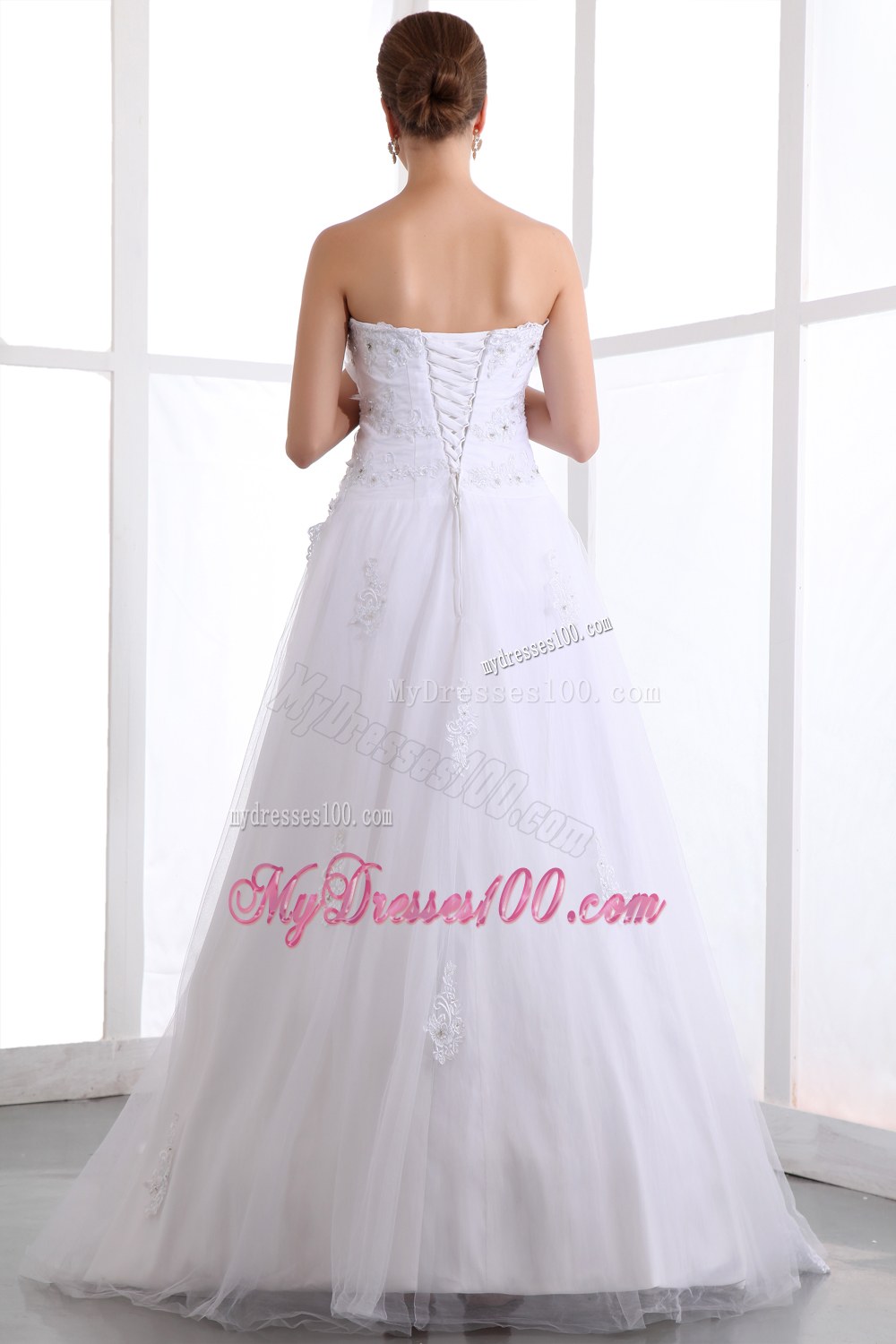 Classical Strapless Brush Train Beaded 2013 Wedding Dresses