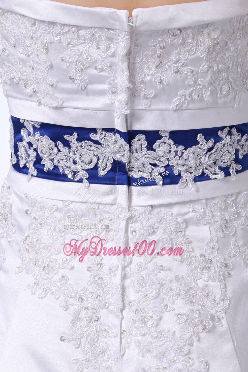 Graceful Strapless Brush Train Lace Appliques 2013 Bridal Gowns