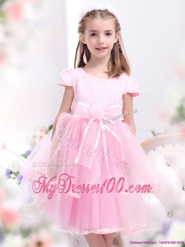 Unique Bowknot and Appliques Flower Girl Dresses for 2016