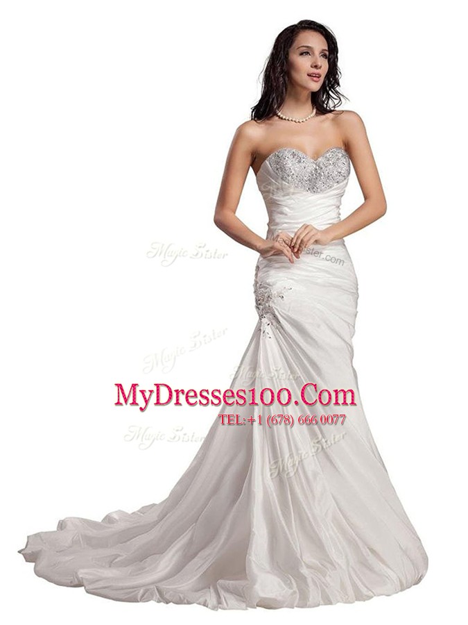 Cheap White Sweetheart Neckline Beading Homecoming Dress Sleeveless Lace Up