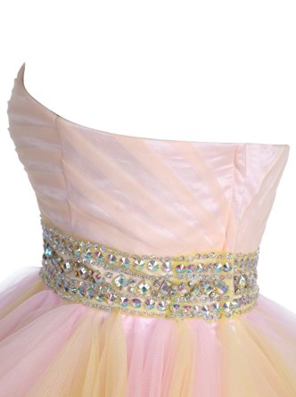 Ruffled Sweetheart Sleeveless Zipper Prom Party Dress Multi-color Tulle